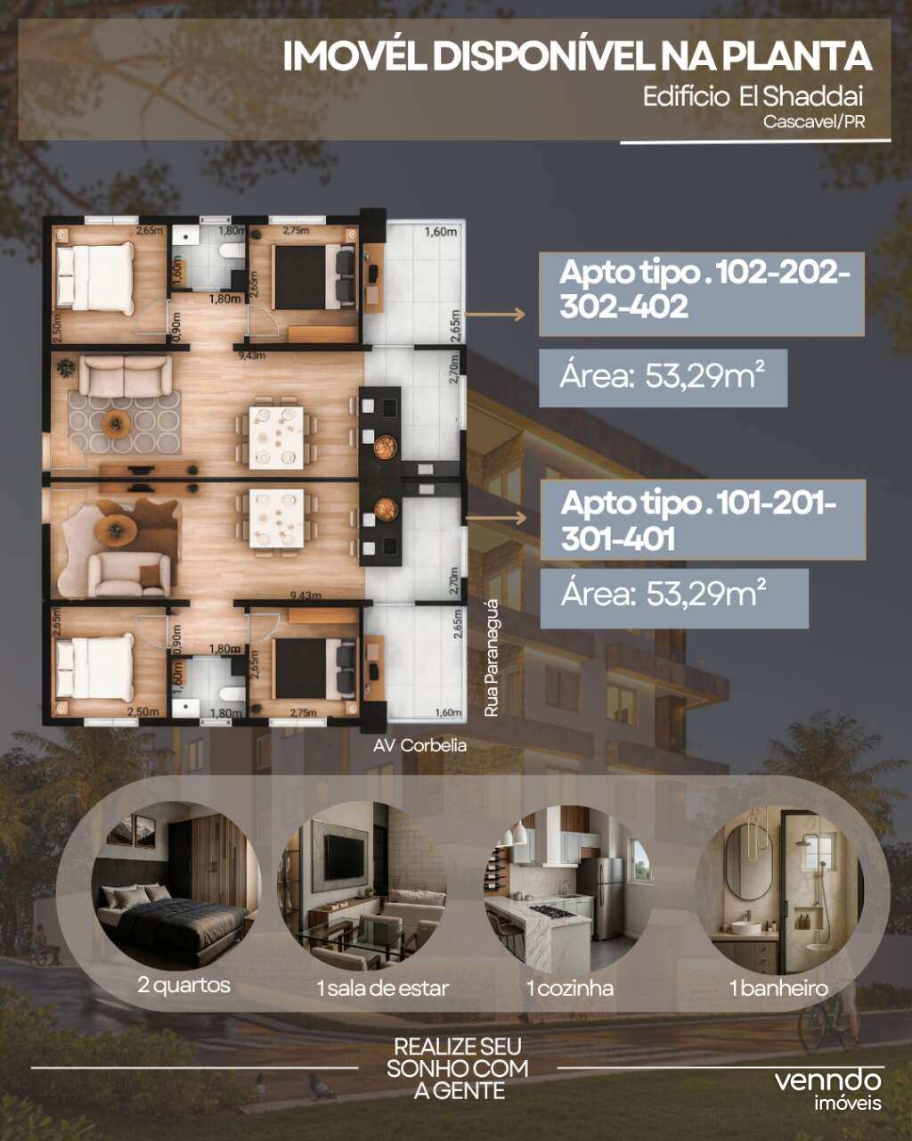 Apartamento à venda com 2 quartos, 53,29m² - Pacaembu,